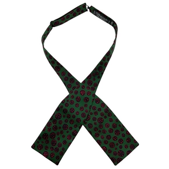 Charvet Other - CHARVET Men's 100% Silk LUXURY Self Bow Tie Green Geometric W:2.8" EUC